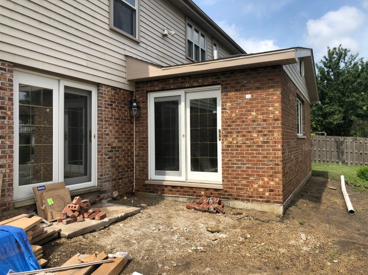 Building brick addition, masonry work, brick work