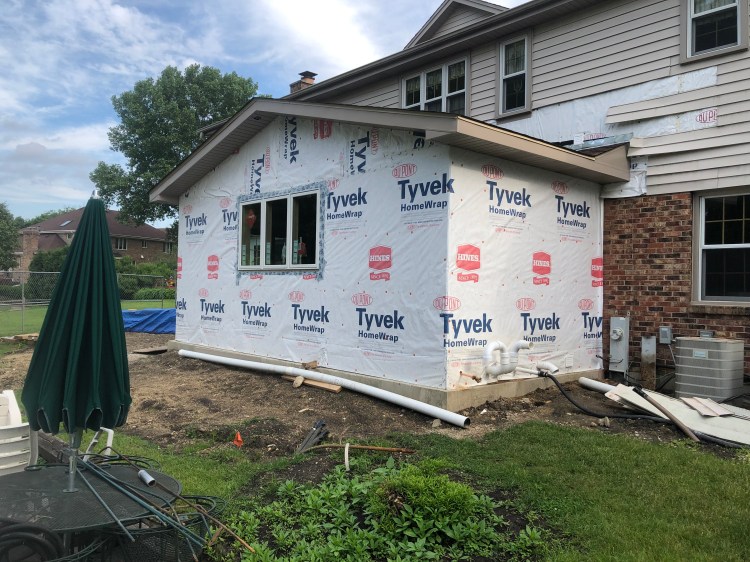 Building brick addition, masonry work, brick work