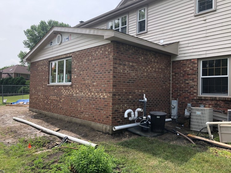 Building brick addition, masonry work, brick work
